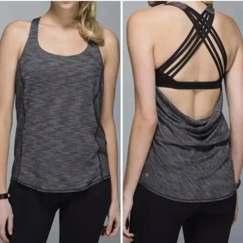 Lululemon Gray Strappy Back Tank Top